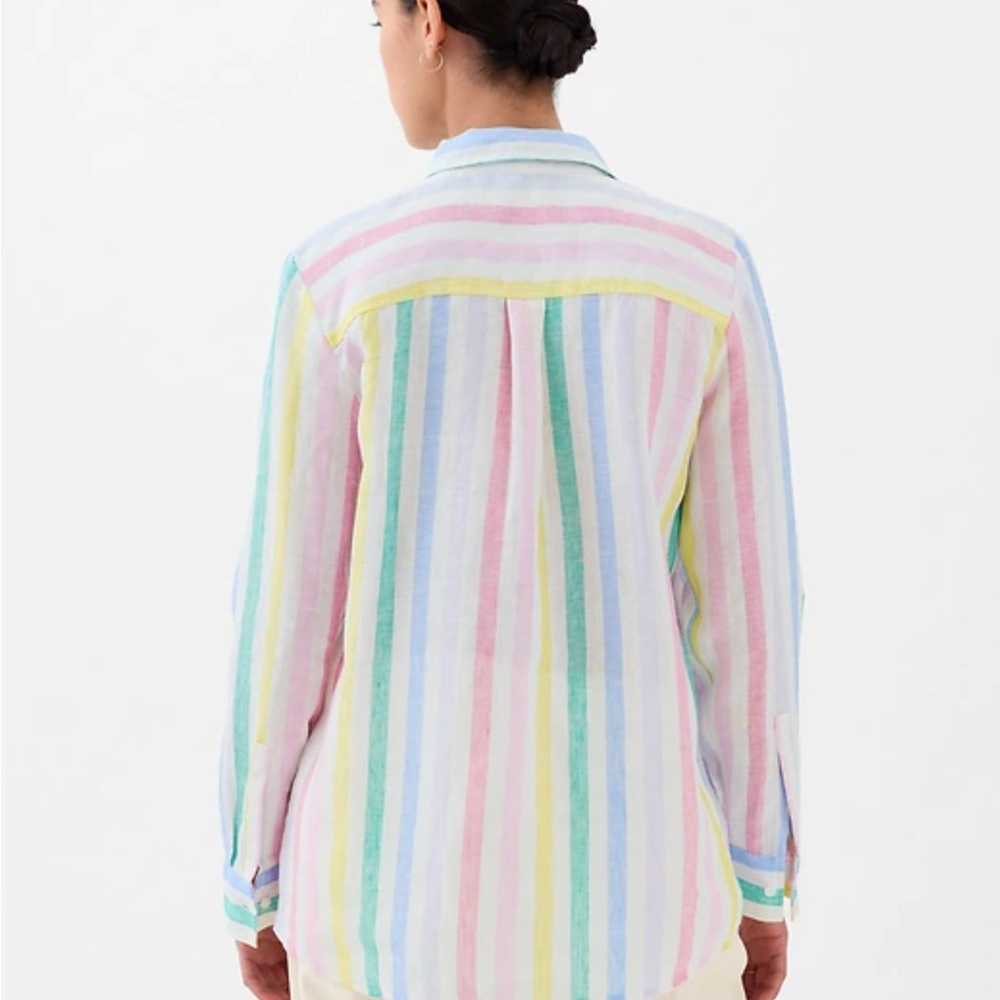 GAP Multicolor Striped BoyfriendShirt - Picture 2 of 8